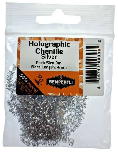 Semperfli Metallic Tinsel Chenille 4mm Small Silver