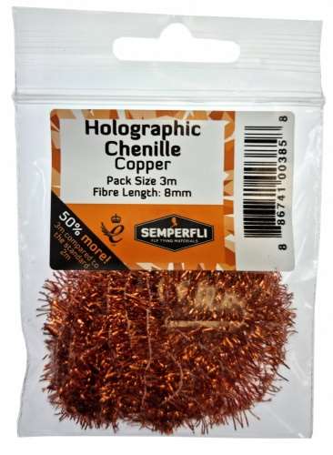 Semperfli Metallic Tinsel Chenille 8mm Medium Copper