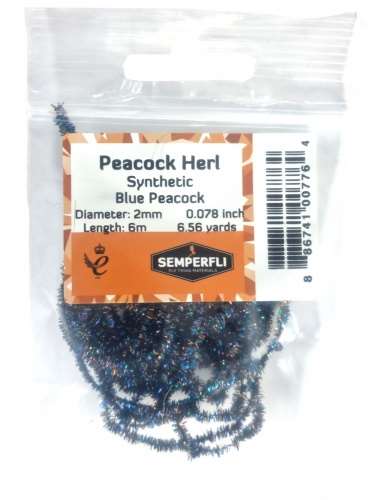 Semperfli Synthetic Peacock Herl 2mm Extra Small Blue Peacock
