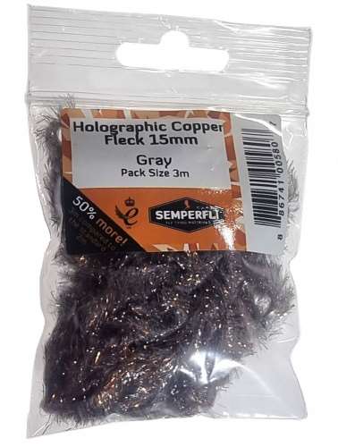 Semperfli Copper Tinsel Fleck 15mm Large Gray