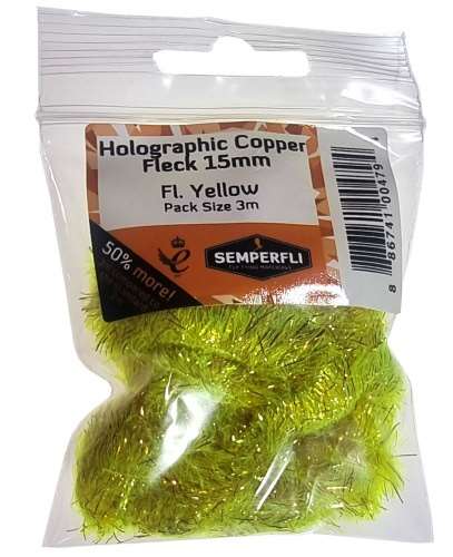 Semperfli Copper Tinsel Fleck 15mm Large Fl Yellow