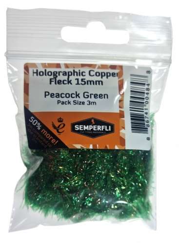 Semperfli Copper Tinsel Fleck 15mm Large Peacock Green