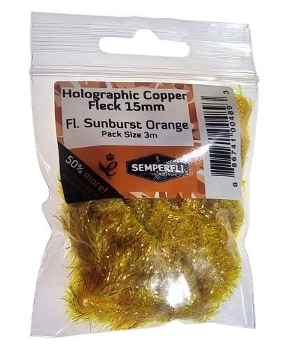 Semperfli Copper Tinsel Fleck 15mm Large Fl Sunburst Orange