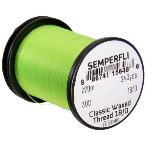 Semperfli Classic Waxed Thread 18/0 240 Yards Fluoro Green