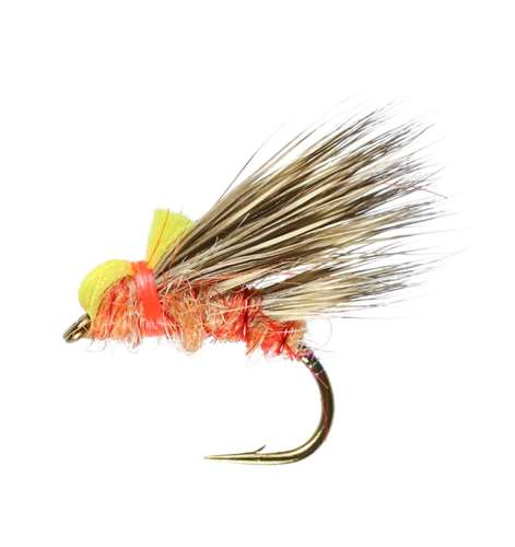 Caledonia Flies Sedgehog Peach #12 Fishing Fly Barbed Caddis Or Sedge Fly