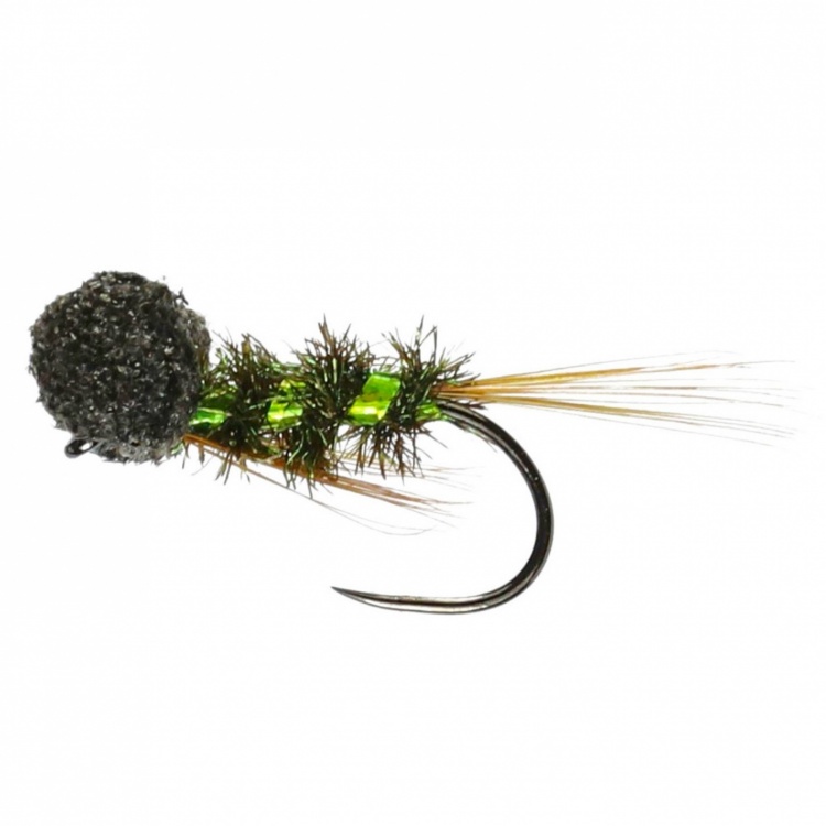Caledonia Flies Holo Olive Diawl Booby Barbless #14 Fishing Fly
