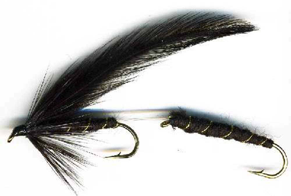 The Essential Fly Black & Gold Tandem Lure Fishing Fly #8