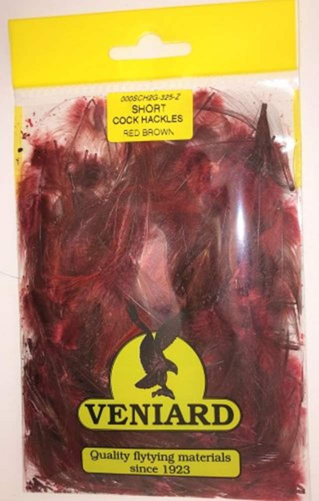 Veniard Loose Short Cock Feather Hackles 2 Gram Red Brown Fly Tying Materials