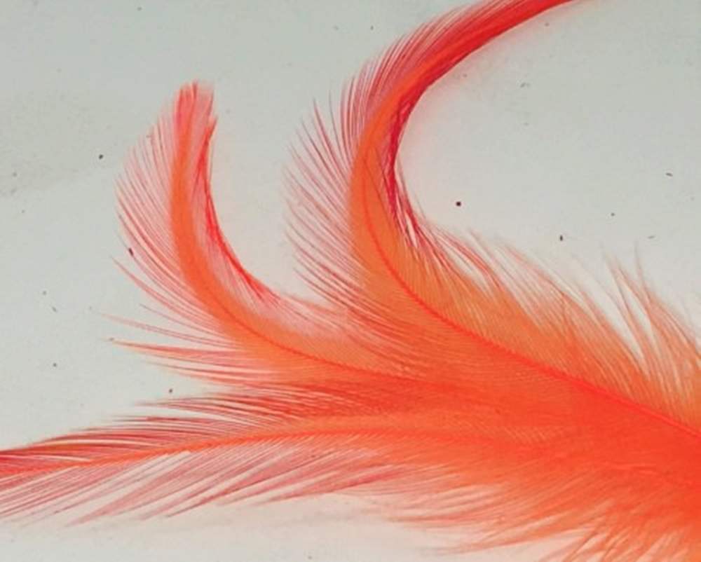 Veniard Loose Short Cock Feather Hackles 1 Gram Fluorescent Orange Fly Tying Materials