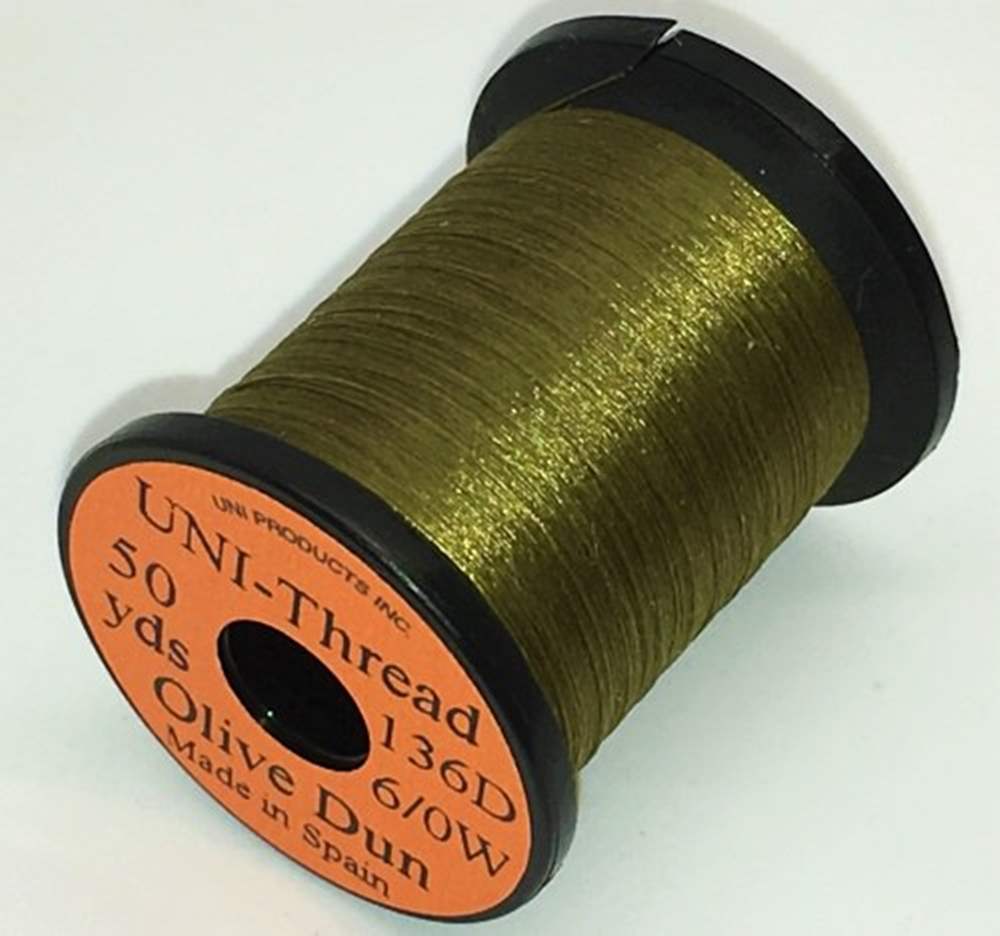 Uni Pre Waxed Thread 6/0 50 Yards Olive Dun Fly Tying Threads (Product Length 50 Yds / 45.7m)