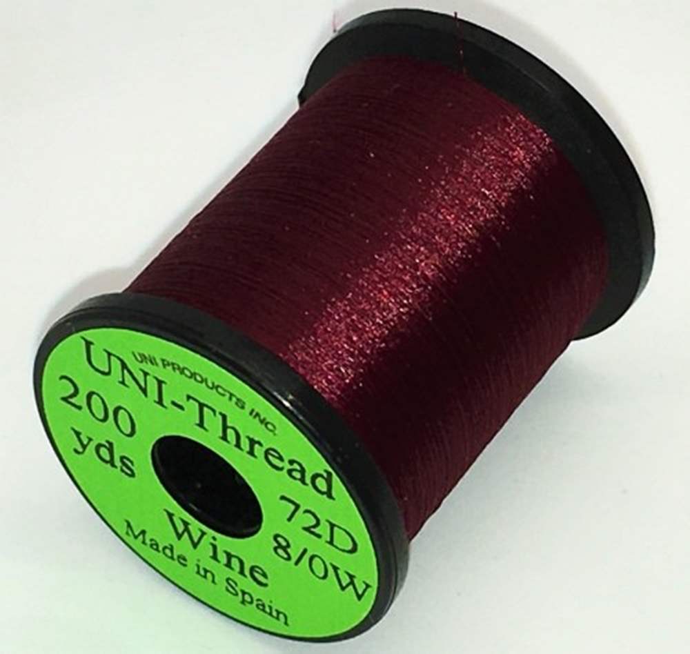 Uni Super Midge Pre Waxed Thread 8/0 200 Yards Wine Fly Tying Threads (Product Length 200 Yds / 182m)