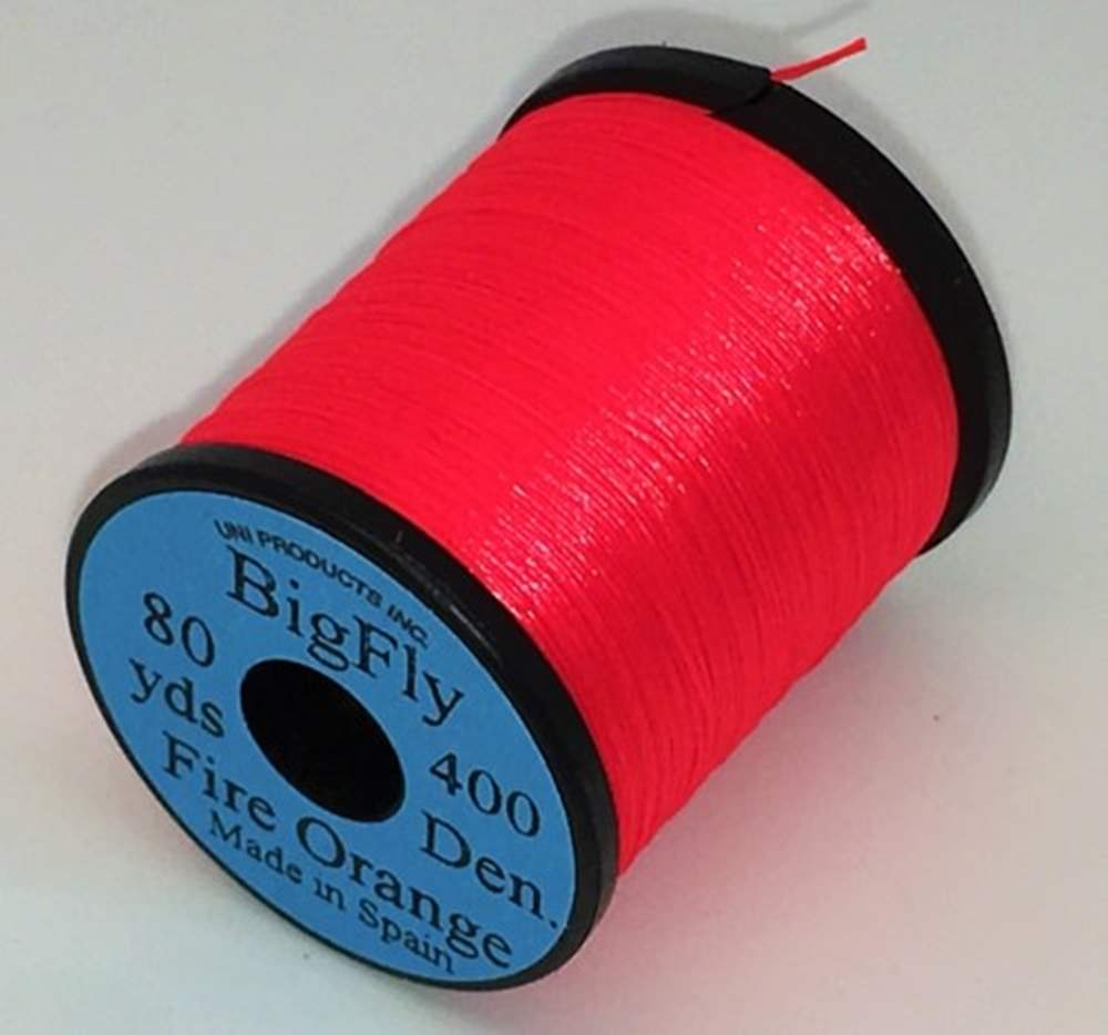Uni Big Fly 3/0 Fire Orange Fly Tying Threads (Product Length 80 Yds / 73m)