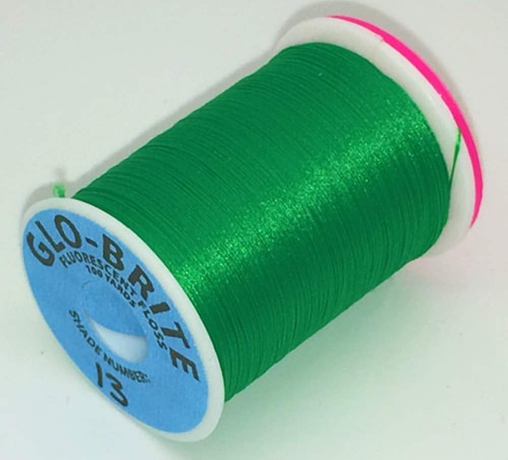 Veniard Glo-Brite Floss 100 Yards Green #13 Fly Tying Materials (Product Length 100 Yds / 91m)