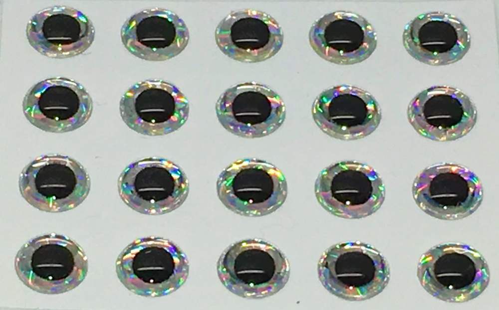 Veniard Epoxy Eyes Small 3mm Silver / Black Fly Tying Materials