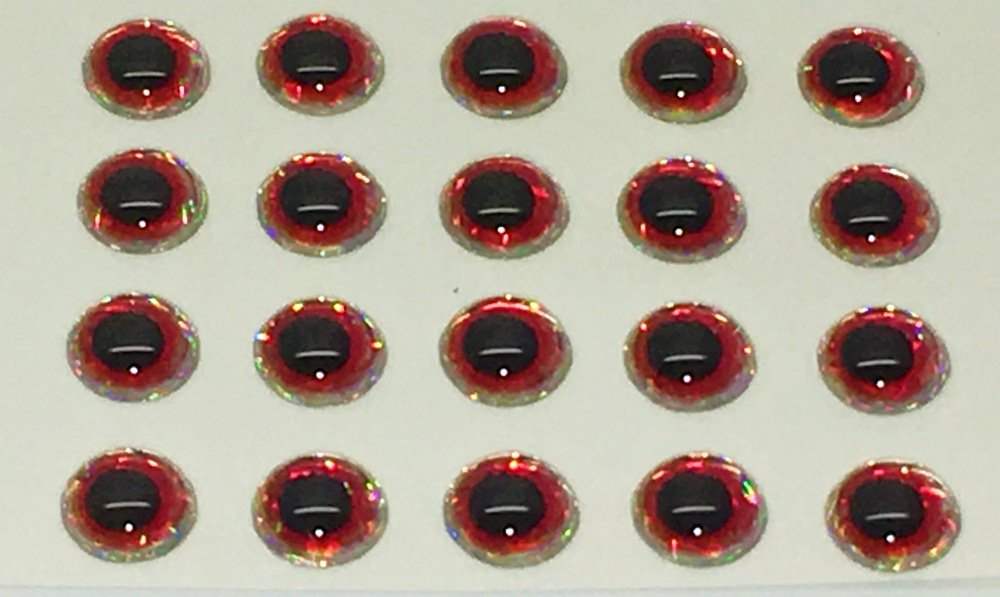 Veniard Epoxy Eyes Medium 5mm Red / Black Fly Tying Materials