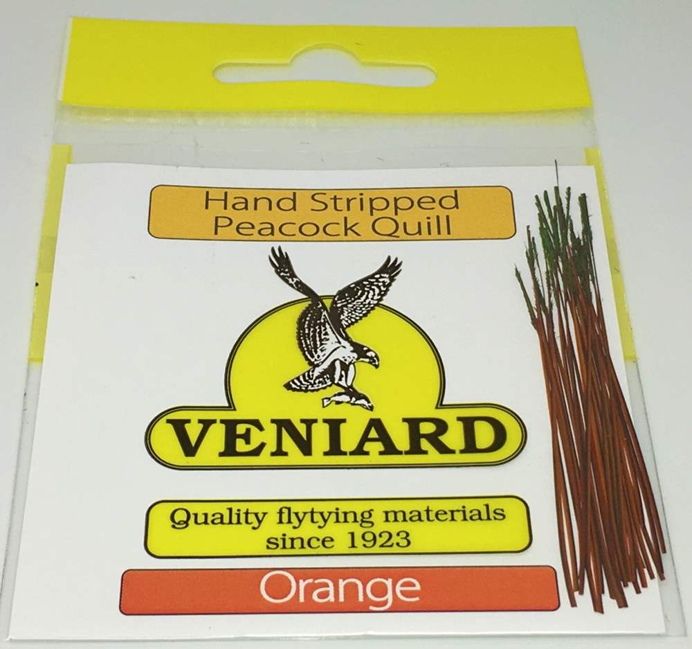 Veniard Hand Stripped Peacock Quills Orange Fly Tying Materials