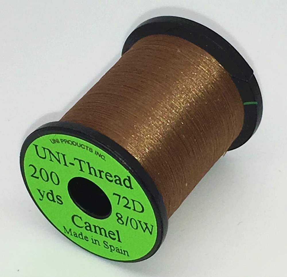 Uni Super Midge Pre Waxed Thread 8/0 200 Yards Camel Fly Tying Threads (Product Length 200 Yds / 182m)
