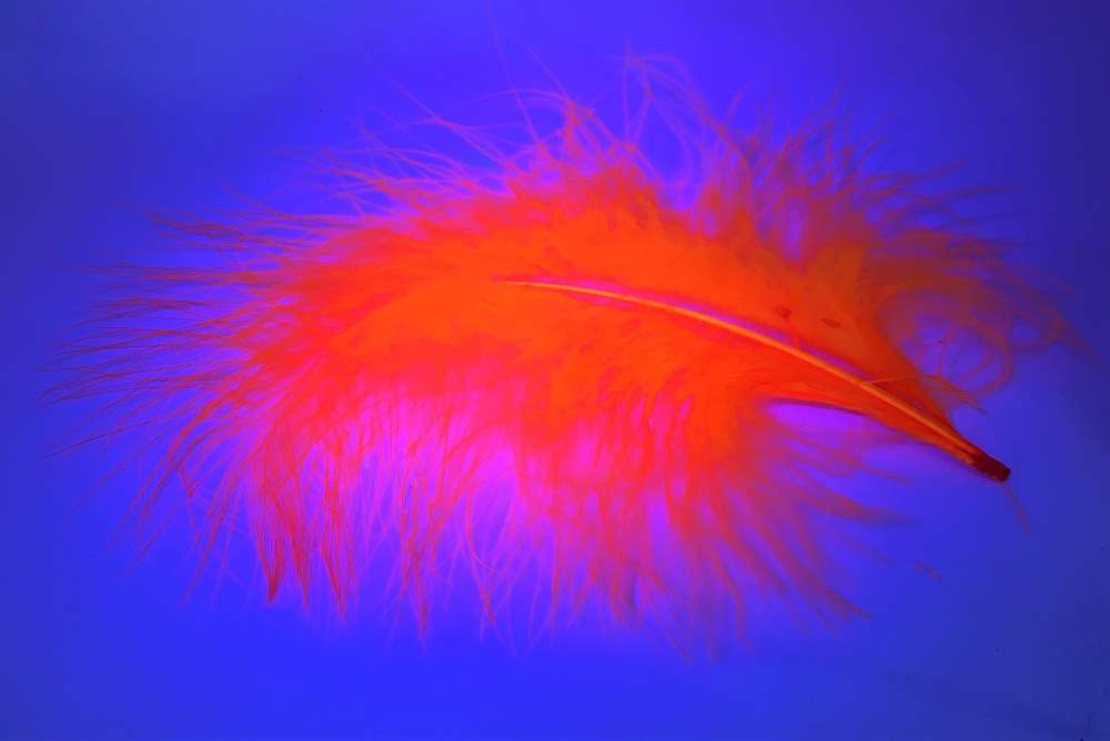Veniard Turkey Marabou Feathers Fluorescent Orange Fly Tying Materials