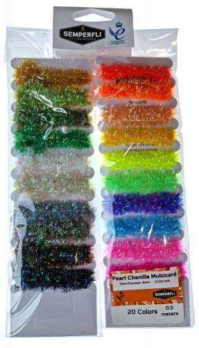 Semperfli Pearl Chenille Multicards 8mm Mixed 20 Colours