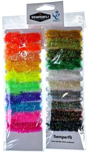 Semperfli Pearl Chenille Multicards 10mm Mixed 20 Colours