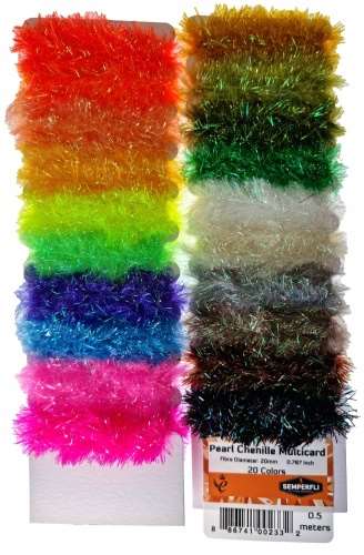 Semperfli Pearl Chenille Multicards 20mm Large Mixed 20 Colours