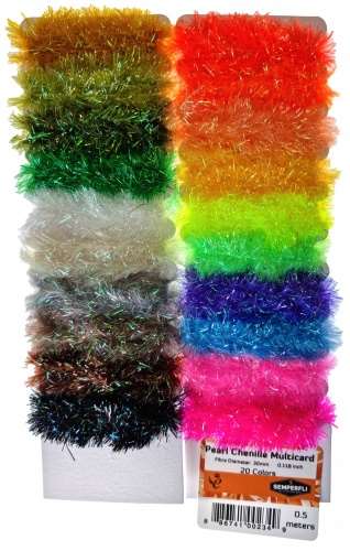 Semperfli Pearl Chenille Multicards 30mm XXL Mixed 20 Colours
