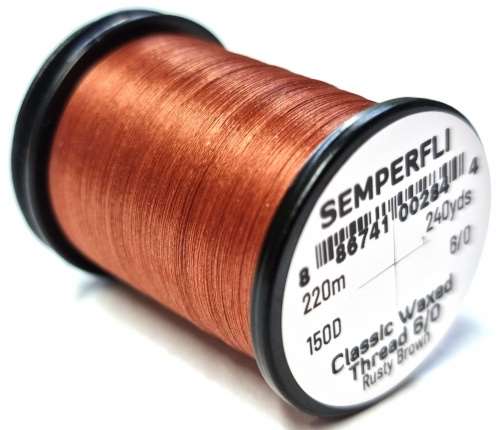 Semperfli Classic Waxed Thread 6/0 240 Yards Rusty Brown