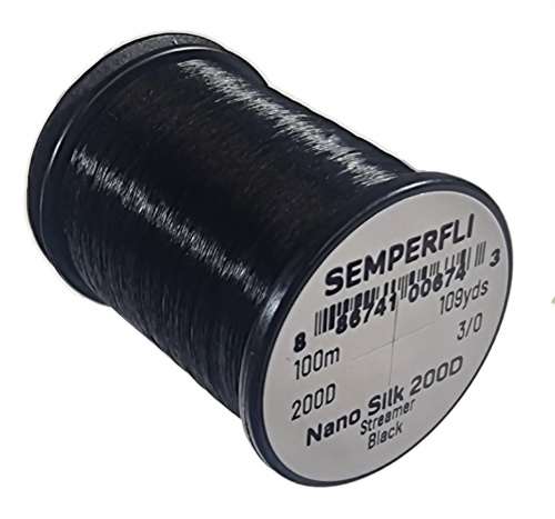 Semperfli Nano Silk Streamer 200D Black
