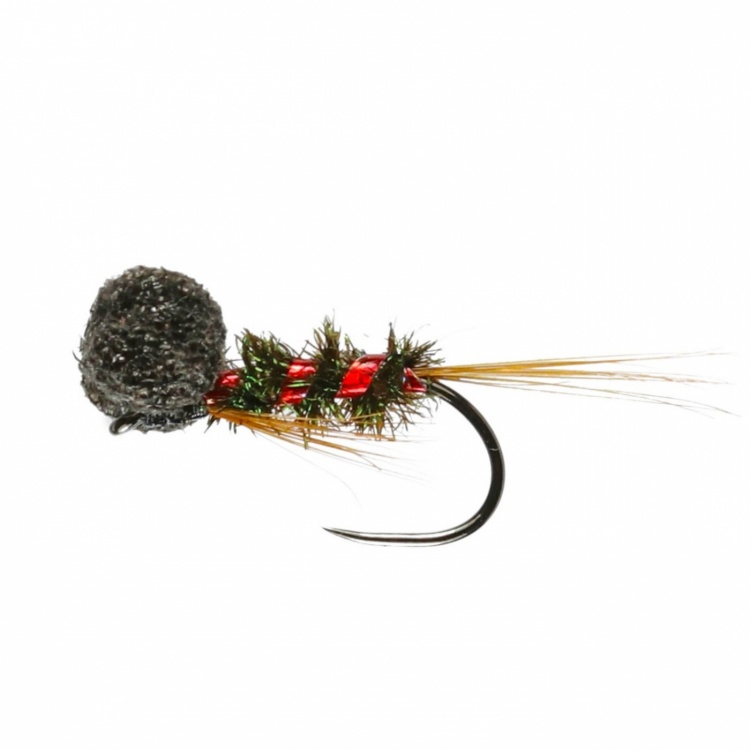 Caledonia Flies Holo Red Diawl Booby Barbless #14 Fishing Fly