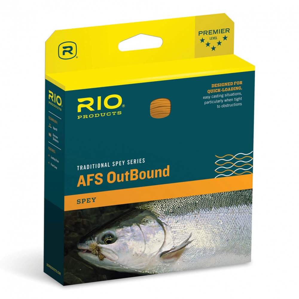 Rio Products Traditional Spey Intouch Scandi Outbound Green / Hot Orange / Straw (Weight Forward) Wf8 / 460Gr. Salmon (Salmo Salar) Fishing Fly Line (Length 120ft / 36.5m)