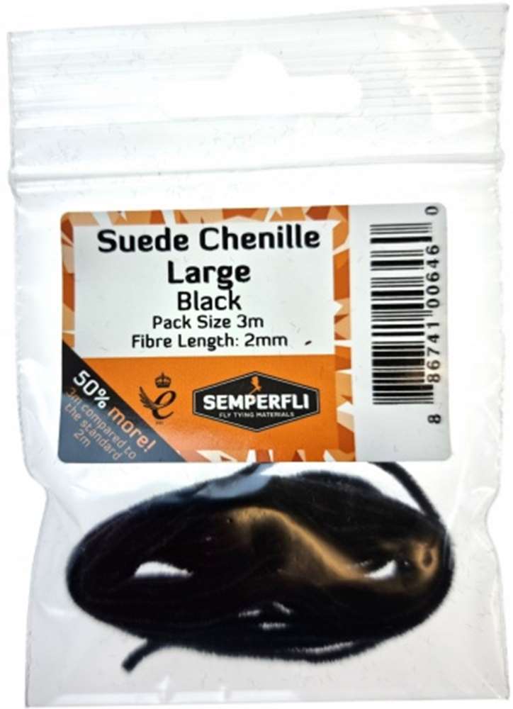 Semperfli Suede Chenille 2mm Large Black