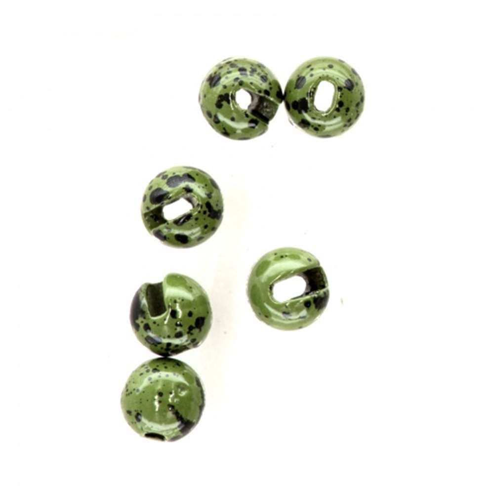 Semperfli Tungsten Slotted Beads 2mm (5/64 inch) Mottled Olive