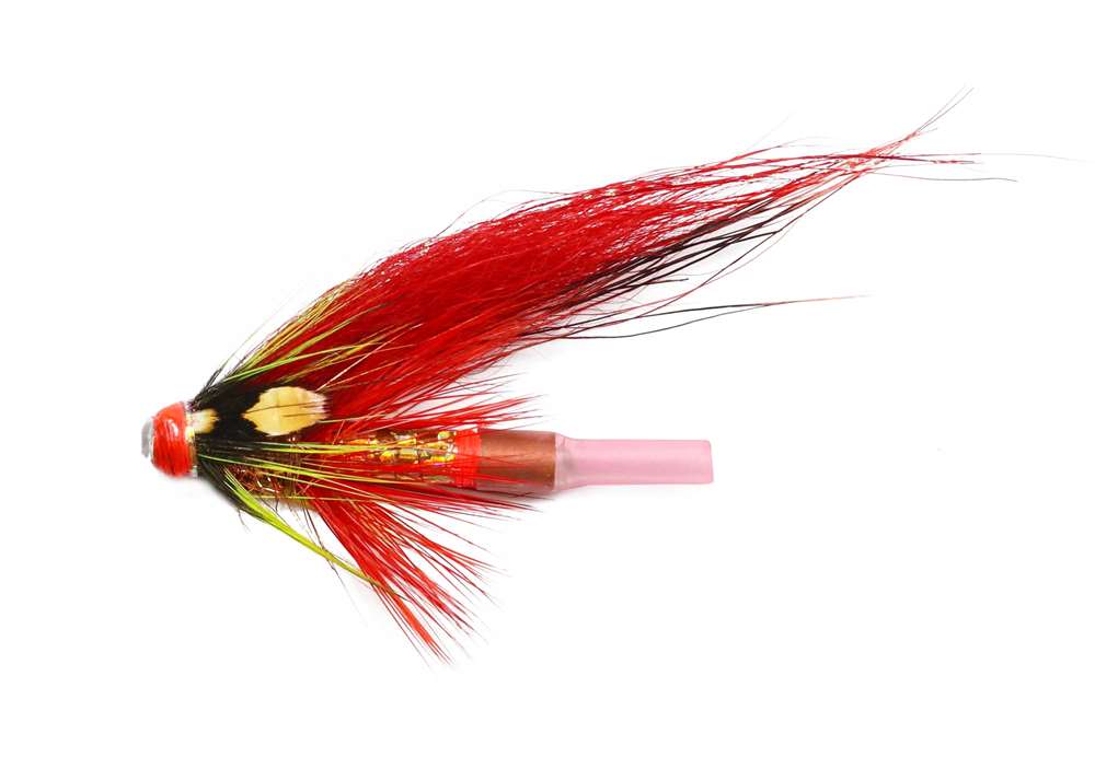 Caledonia Flies Red Flamethrower Jc Copper Tube 1/2'' Salmon Fishing Tube Fly