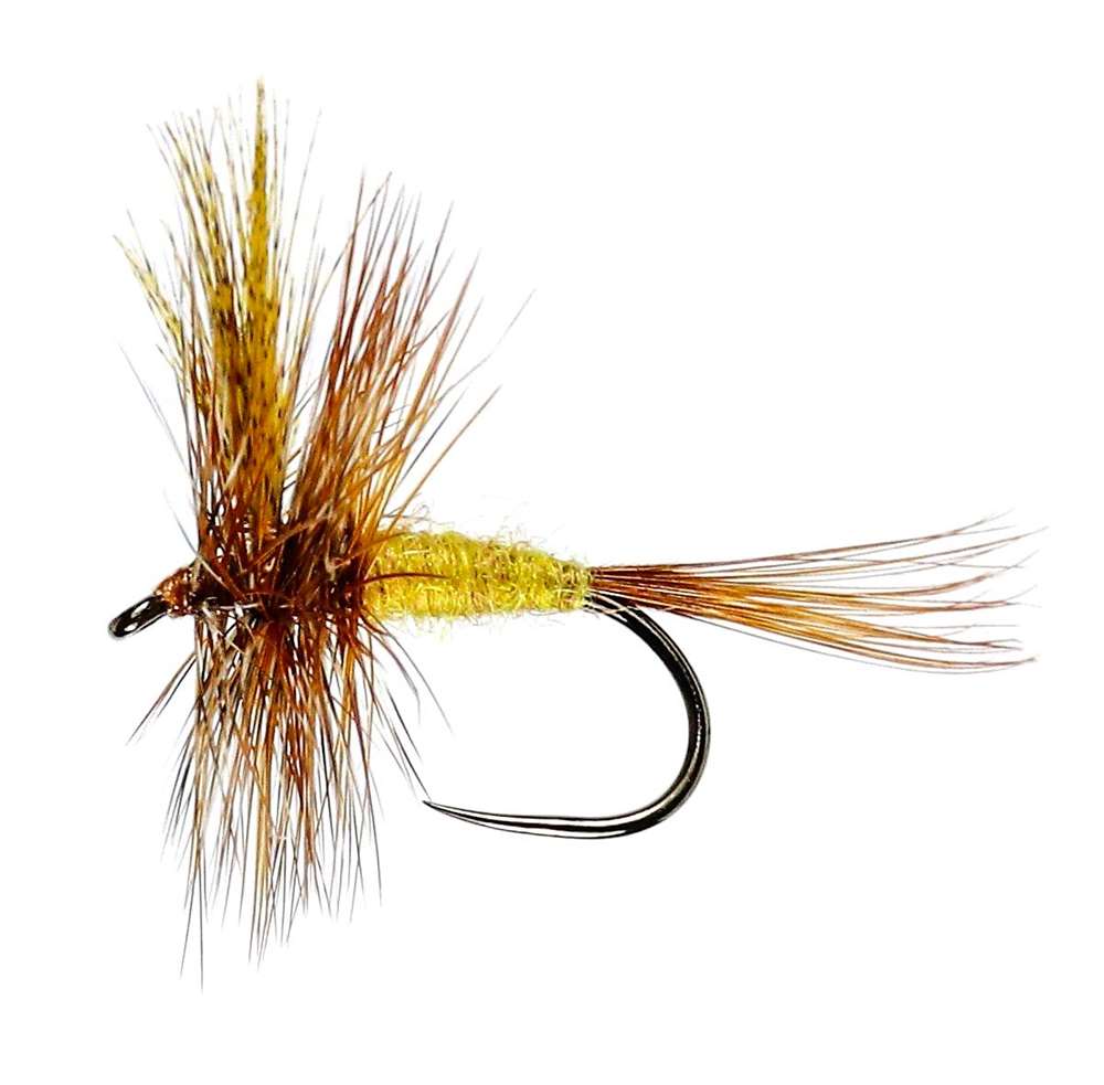 Caledonia Flies March Brown Winged Dry Barbless #14 Fishing Fly