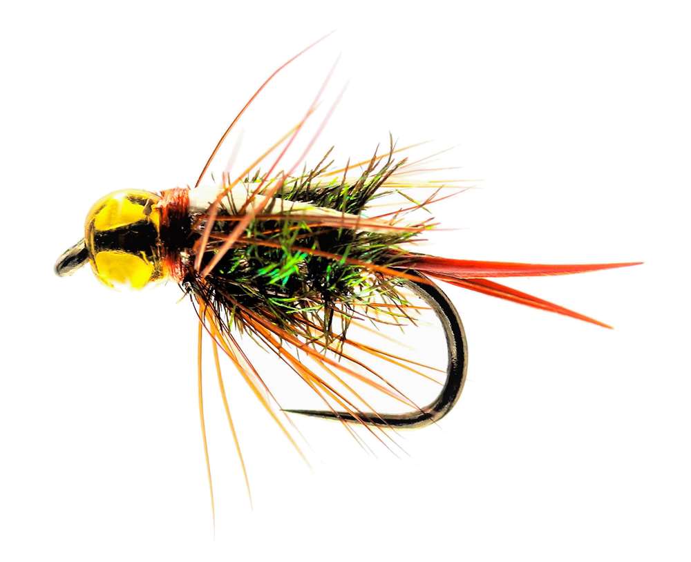 Caledonia Flies Prince Nymph Green Bead Barbless #12 Fishing Fly