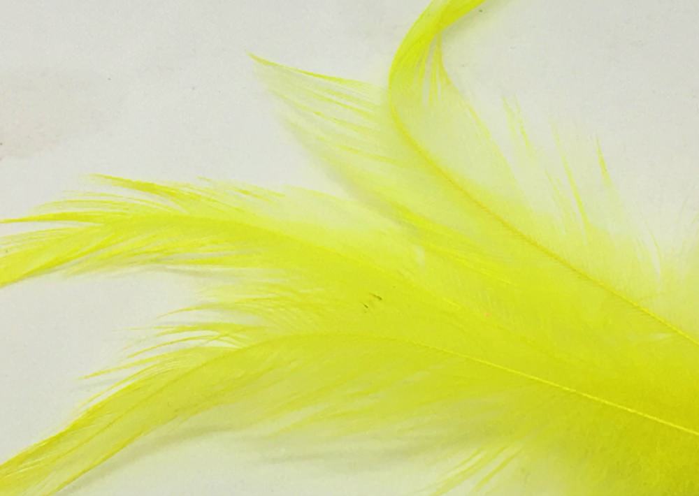 Veniard Loose Short Cock Feather Hackles 1 Gram Fluorescent Yellow Fly Tying Materials