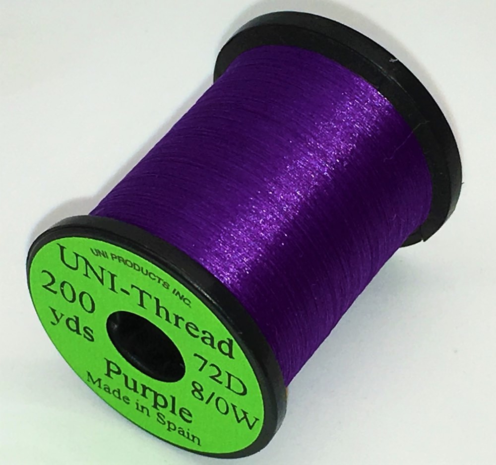 Uni Super Midge Pre Waxed Thread 8/0 200 Yards Purple Fly Tying Threads (Product Length 200 Yds / 182m)