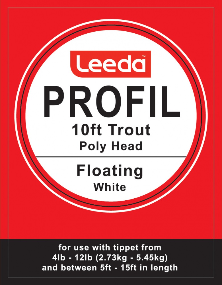 Leeda Profil Poly Head Trout Polyleader 10 Foot (White) Floating Fly Fishing Leader (Length 10ft / 3.05m)