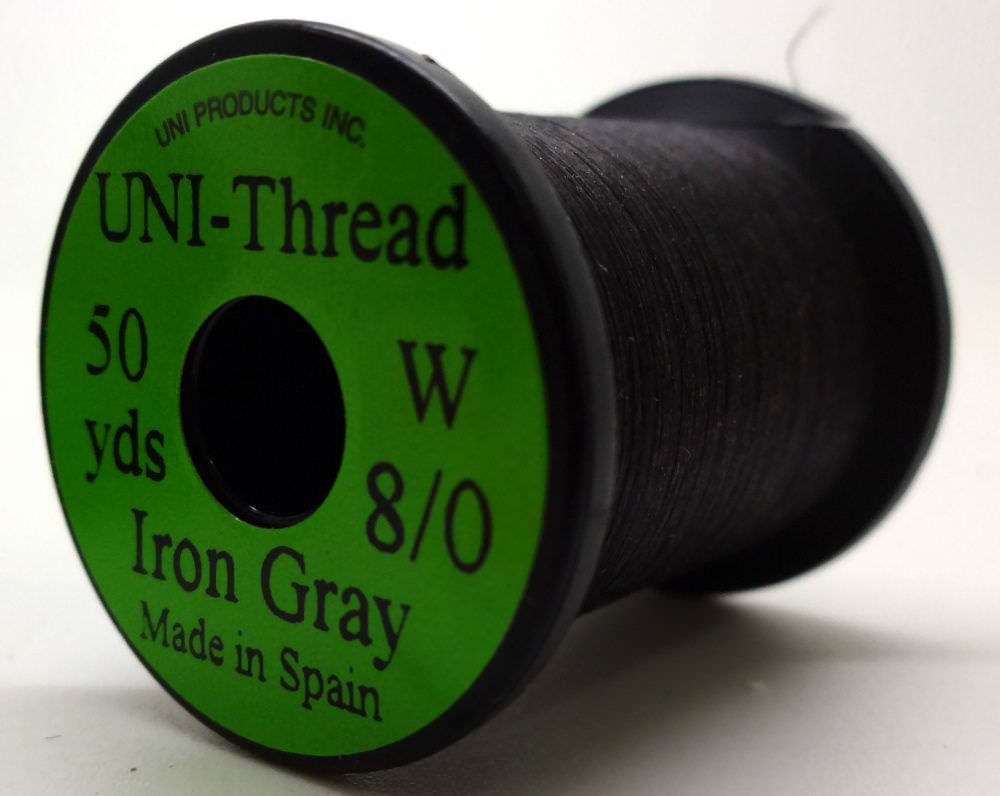 Uni Pre Waxed Thread 6/0 200 Yards Iron Grey Fly Tying Threads (Product Length 200 Yds / 182m)