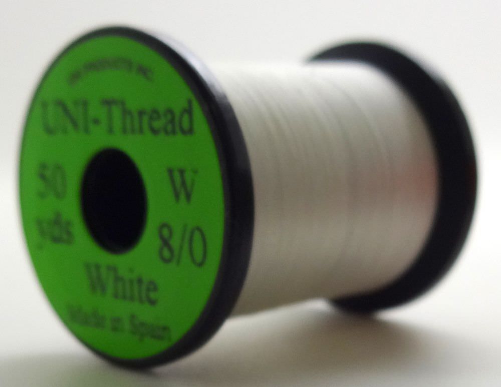 Uni Pre Waxed Thread 6/0 200 Yards White Fly Tying Threads (Product Length 200 Yds / 182m)