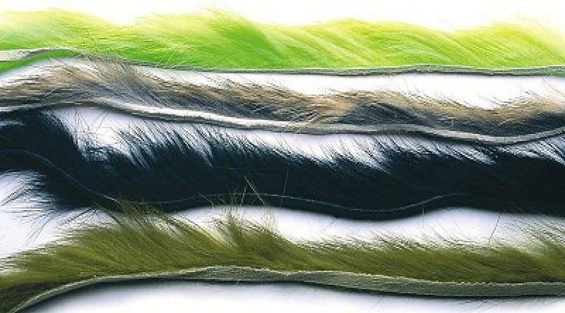 Veniard Rabbit Zonker Strips Standard Olive Fly Tying Materials (Product Length 11.9in / 30cm 3)