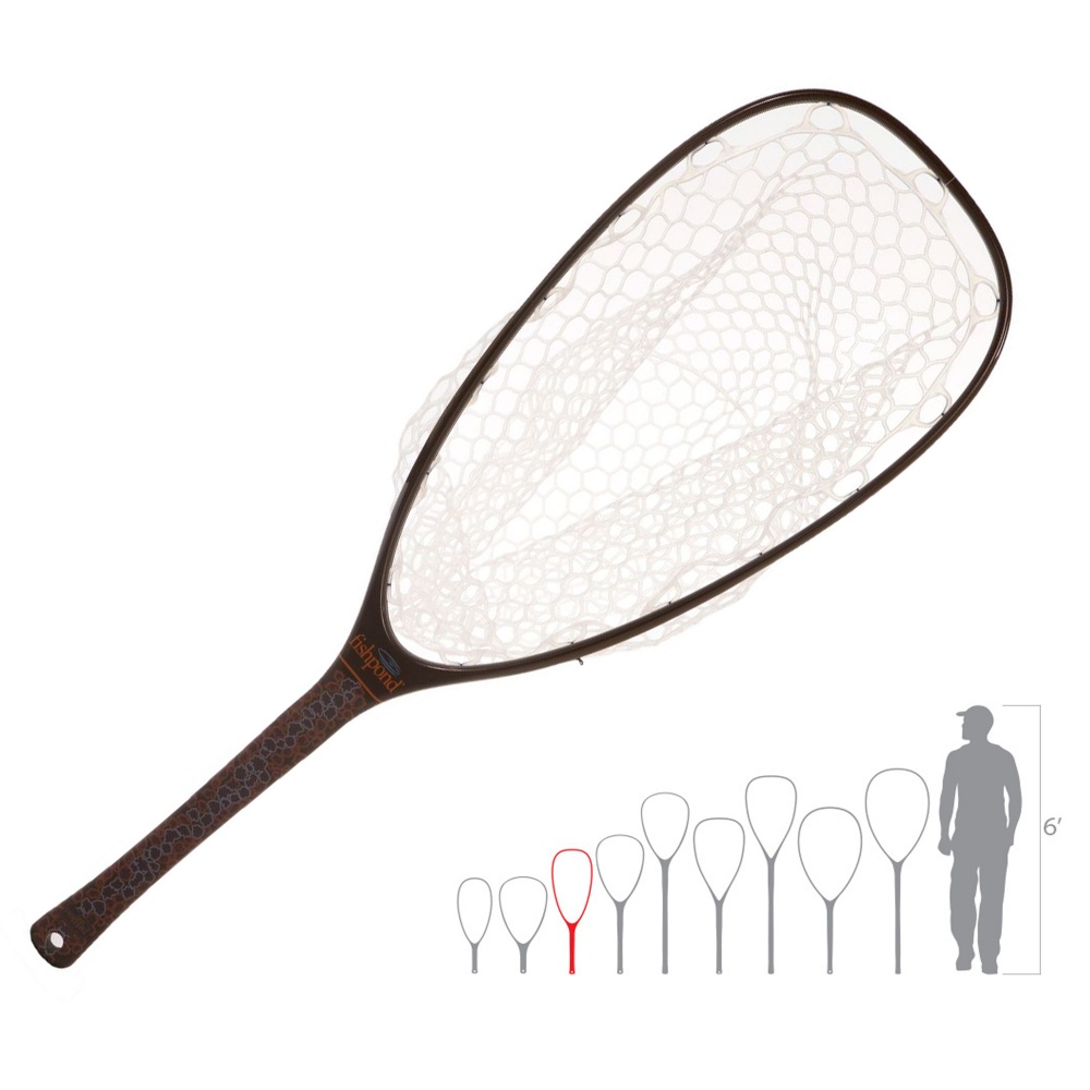 Fishpond Nomad Net 9.8'' x 18.8'' Emerger Brown Trout Fly Fishing Landing Net (Length 32in / 82 cm)
