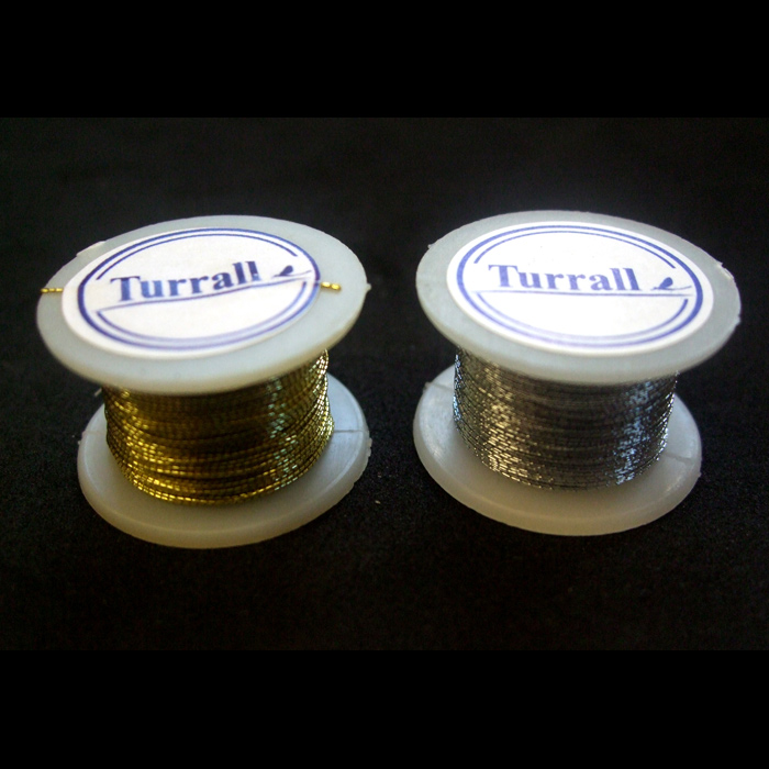 Turrall Tinsel Round Fine Silver Fly Tying Materials (Product Length 29ft 6in / 9m)