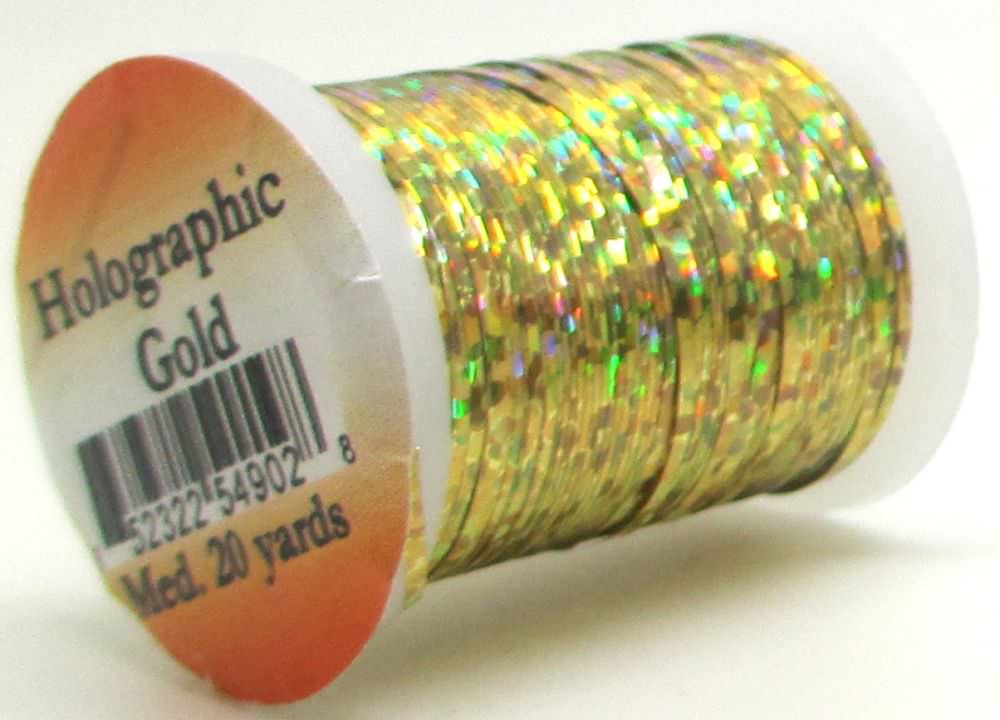 Veniard Holographic Tinsel Small #2 Gold Fly Tying Materials (Product Length 21.8 Yds / 20m)
