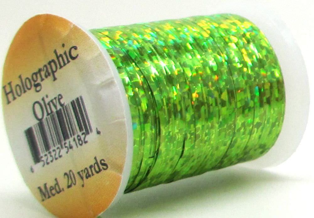 Veniard Holographic Tinsel Large #7 Olive Fly Tying Materials (Product Length 21.8 Yds / 20m)