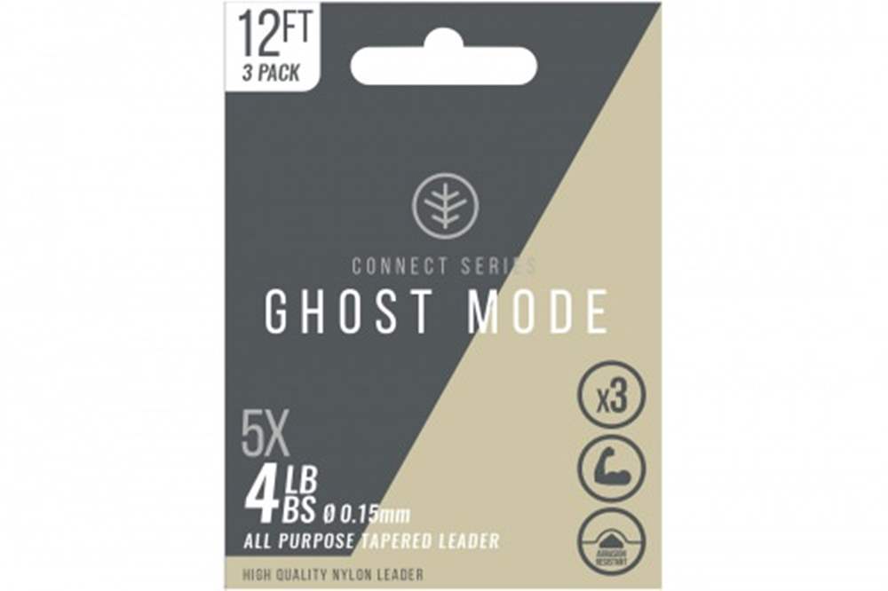 Wychwood Connect Series Nylon 12Ft Tapered Leader Ghost Mode Triple Pack 5X 4lb Trout Fly Fishing Leader