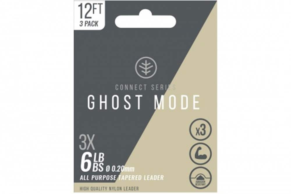 Wychwood Connect Series Nylon 12Ft Tapered Leader Ghost Mode Triple Pack 3X 6lb Trout Fly Fishing Leader