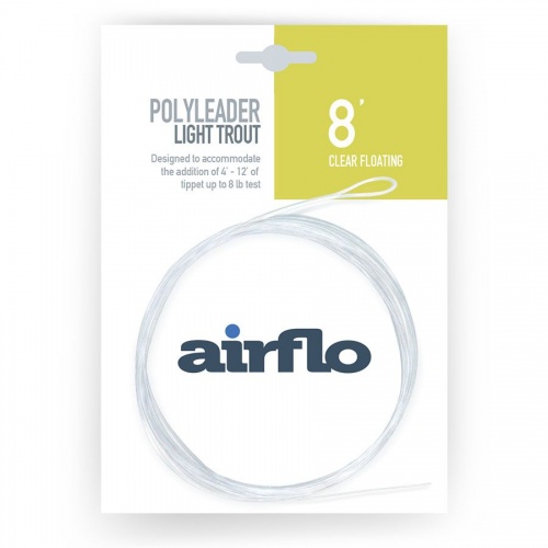 Airflo Polyleader Light Trout 8 Foot Clear Floating (Pf0-8Lt) Fly Fishing Leader For Trout Fishing (Length 8ft / 2.43m)