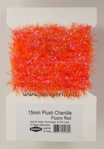 Semperfli 15mm Plush Transluscent Chenille Fluoro Red