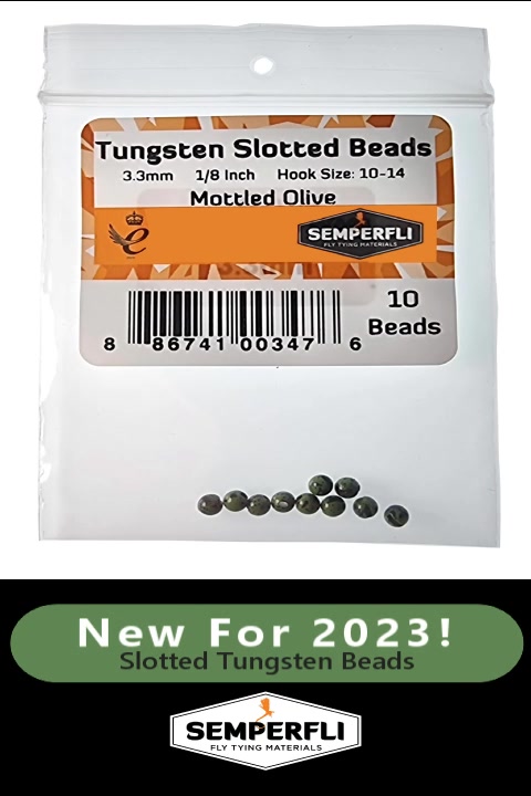 Semperfli Tungsten Slotted Beads 2mm (5/64 inch) Silver